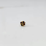 Gold cluster nose pin with multicolor gemstone detailing
