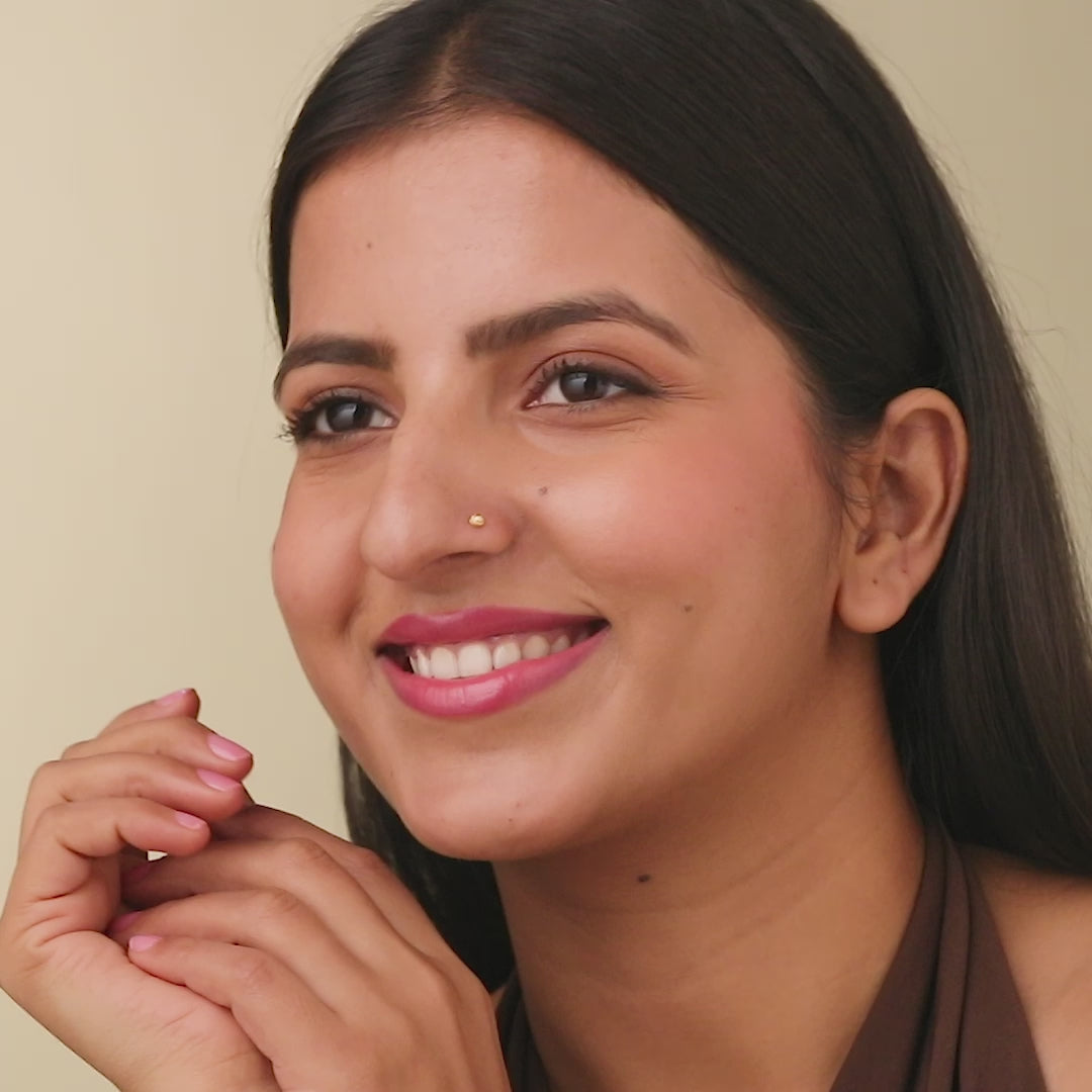 Gilded Orbit Gold Nose Pin – Simple 18K Nose Pin Gold Design for Women