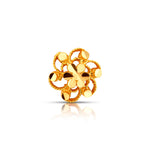 Radiant Filigree gold nose pin 18K front view with intricate floral filigree design