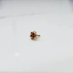 Minimal top down view of the stone nose pin emphasizing compact craftsmanship
