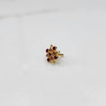 Ruby and Rose Gemstone Floral Gold Nose Pin - Flower Design with Red and Pink Stone Accents, Statement Nose Stud Online