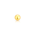 Side profile of nose piercing with round gold stud