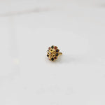 Gold floral nose pin with multicolor navratna gemstones