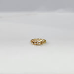 Twist Blossom Gold Nose Ring in 18K gold with floral and twisted vine design placed on a white background by Yuvora