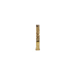 Side profile view of Viva Mosaic gold nose pin in 18K gold with intricate geometric detailing